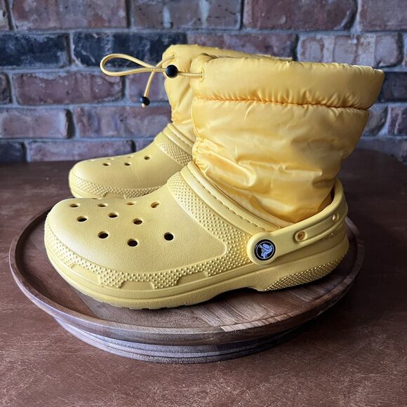 Crocs Yellow Boots Shoes Crocs Classic Lined Neo Puffer Women's 6 Men's 4 - Picture 14 of 16